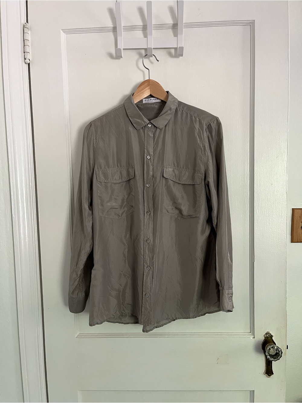 Everlane Women’s 100% Silk Button Down LS Shirt
